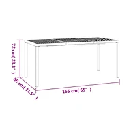 vidaXL Patio Table Anthracite 65"x31.5"x28.3" Steel