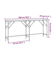 vidaXL Console Table Smoked Oak 70.9"x11.4"x29.5" Engineered Wood