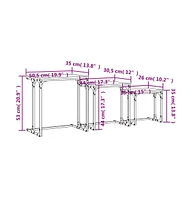 vidaXL Nesting Coffee Tables 3 pcs Brown Oak Engineered Wood