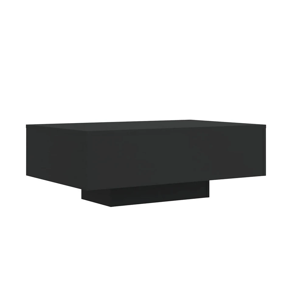 vidaXL Coffee Table with Led Lights Black 33.5"x21.7"x12.2"