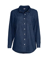 Lands' End Women's Denim Button Front Shirt