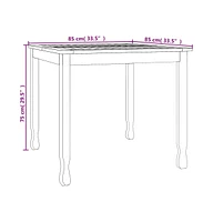 vidaXL Patio Dining Table 33.5"x33.5"x29.5" Solid Wood Teak