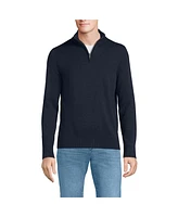 Lands' End Big & Tall Long Sleeve Fine Gauge Cotton Quarter Zip Sweater