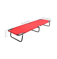 vidaXL Folding Sun Lounger Red Steel