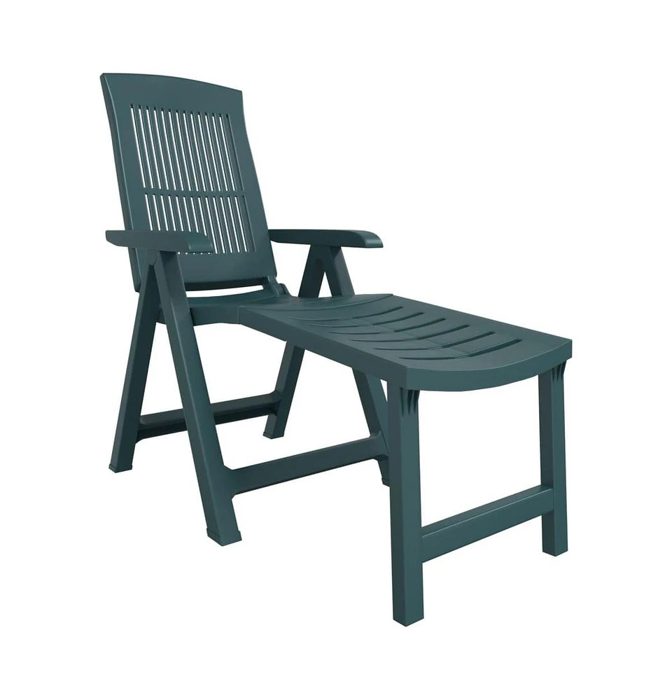 vidaXL Sun Lounger Green Plastic