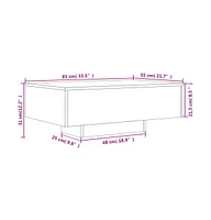 vidaXL Coffee Table with Led Lights Smoked Oak 33.5"x21.7"x12.2"