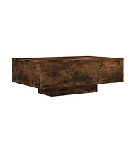 vidaXL Coffee Table with Led Lights Smoked Oak 33.5"x21.7"x12.2"