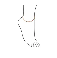 Bling Jewelry Protection Amulet Turkish Multi Color Charm Slender Evil Eyes Anklet Link Ankle Bracelet Rose Plated .925 Sterling Silver