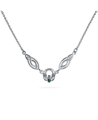 Bling Jewelry Traditional Irish Green Cubic Zirconia Bff Celtic Infinity Love Knot Friendship Heart Trinity Love Knot Claddagh Collar V Necklace State