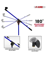 5 Core Tripod Mic Stand Heavy Duty Adjustable Holder Floor Microphone Boom Arm - Dark Blue