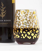 8 Oak Lane Leopard Stemless Wine Glass