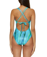 Becca Women's Metallic One-Piece Swimsuit