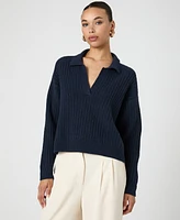 French Connection Women's Vhari Collared Long-Sleeve Sweater