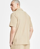 Sun + Stone Men's Waffle-Knit Button-Down Shirt, Exclusively at Macy's