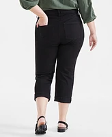 Style & Co Plus High-Rise Curvy-Fit Cropped Jeans, Exclusively at Macy's