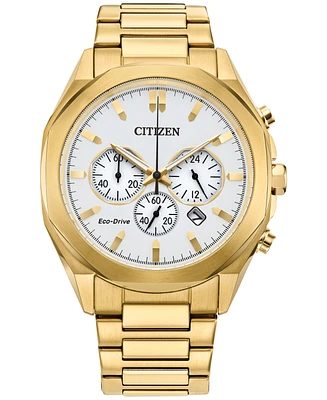 Citizen Eco-Drive Men's Chronograph Gold-Tone Stainless Steel Bracelet Watch 41mm