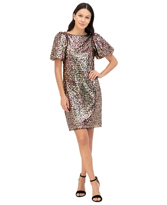 Eliza J Women's Sequined Puff-Sleeve Shift Dress