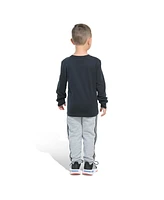 adidas Little and Toddler Boys Long Sleeve Cotton Tee Fleece Jogger, 2-Piece Set