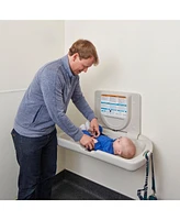 ECR4Kids Toddler Horizontal Wall-Mounted Changing Station with Slim Back, White Granite