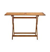 vidaXL Folding Patio Table 47.2"x27.6"x29.5" Solid Wood Acacia