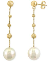 Effy Cultured South Sea Pearl (9mm) Textured Bead Drop Earrings in 14k Gold