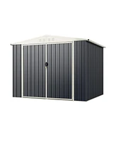 Sugift 7.5 x 6.3 Ft Metal Outdoor Storage Shed with Lockable Door
