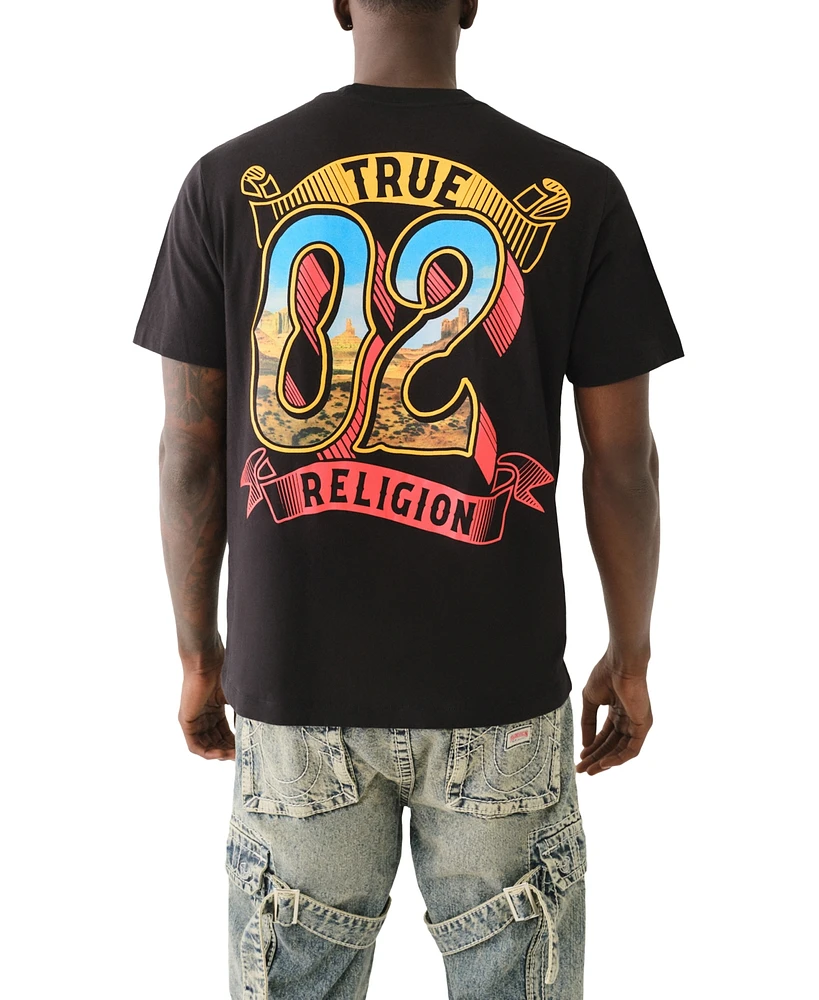 True Religion Men's Short Sleeve Crewneck Canyon Graphic T-Shirt