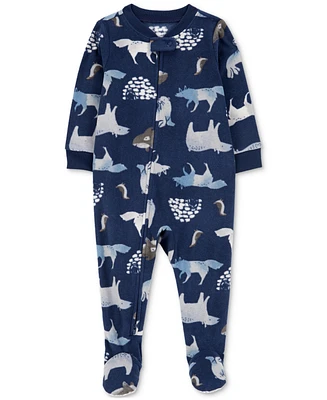 Carter's Baby Boys 1-Piece Arctic Animal-Print Fleece Footed Pajamas