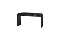 Slickblue Unique Retro Silhouette Console Table with Open Style, Two Top Drawers for Entrance, Dinning Room, Living Room (Antique Black)