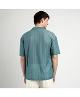 Campus Sutra Men's Splash Check Oversized Shirt