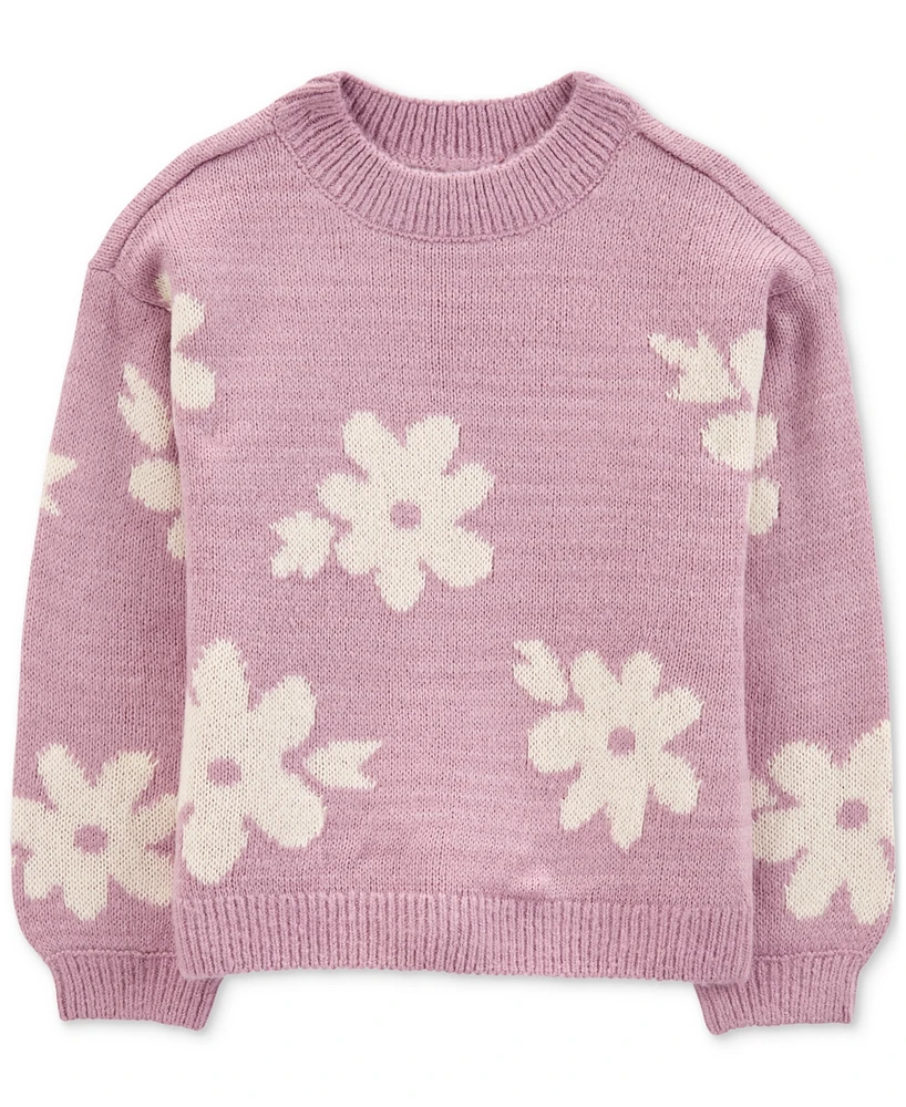 Carter's Little & Big Girls Floral Faux-Mohair Sweatshirt