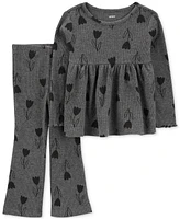 Carter's Toddler Girls Floral-Print Thermal Top & Pants, 2 Piece Set