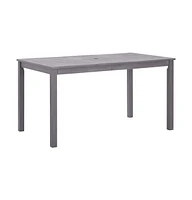 vidaXL Patio Table Gray Wash 55.1"x31.5"x29.1" Solid Acacia Wood