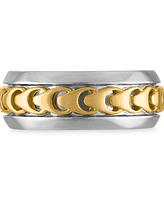 Bulova Link Ring Sterling Silver & 14k Gold