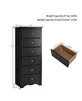 Sugift 6 Drawers Chest Dresser Clothes Storage Bedroom Furniture Cabinet