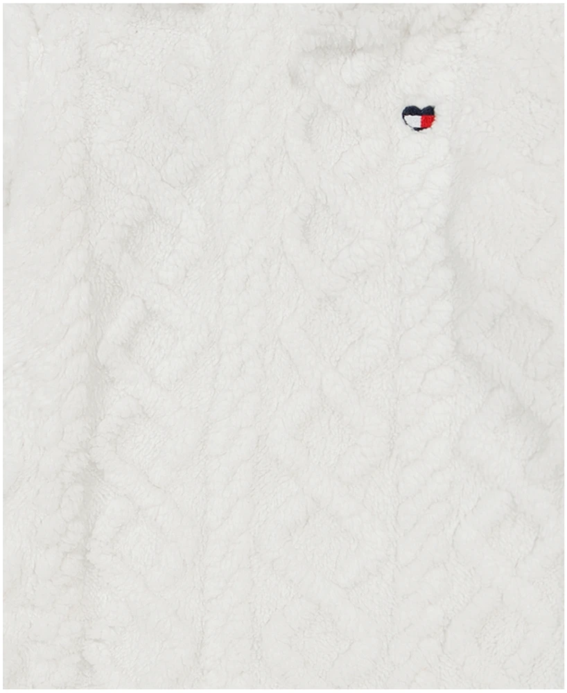 Tommy Hilfiger Baby Girl Cable Sherpa Hooded Coverall