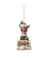 Jim Shore Rudolph on Dated 2024 Sled Ornament