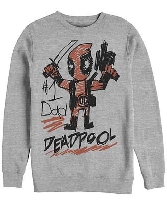 Fifth Sun Men's Deadpool Dad Crew Fleece Pullover