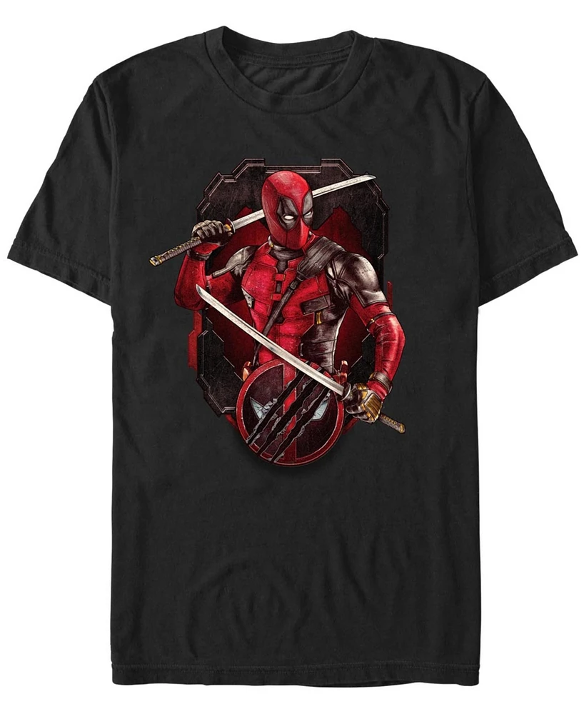 Fifth Sun Mens Deadpool Pose Badge Short Sleeve T-Shirt