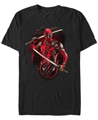 Fifth Sun Men's Deadpool Pose Badge Short Sleeve T-Shirt