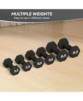 BalanceFrom Fitness 32 Pound Neoprene Coated Dumbbell Set with Stand, Black