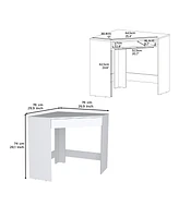 Depot E-Shop Savoy White Corner Desk with Compact Design and Drawer