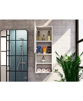 Depot E-Shop Savona Medicine Single Door Cabinet, Two Interior Shelves, Two External Shelves, White