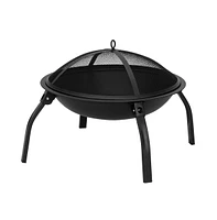 Slickblue 22" Four - legged Folding Iron Brazier Wood Burning Fire Pit Decoration for Backyard Poolside