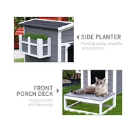 Slickblue Wooden Cat House - Stylish and Durable Retreat for Your Feline Friend