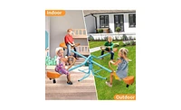 Slickblue Outdoor Kids Spinning Seesaw Sit-and-Spin Teeter Totter for Fun Play