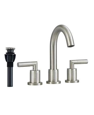 Slickblue 2-Handle Brushed Nickel Bathroom Sink Faucet Sleek and Stylish Bathroom Fixture