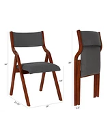 Slickblue Upholstered Folding Dining Chair Comfortable and Space-Saving Seating Solution