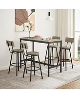 Slickblue 5-Piece Pub High Dining Table Set with Chairs for Contemporary Home or Bar Area