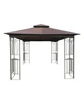 Slickblue 10x10 Outdoor Patio Gazebo Canopy Tent with Ventilated Roof and Mosquito Netting for Insect Protection